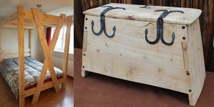 carpenter in Stoke-on-Trent, handmade four poster bed and toy chest